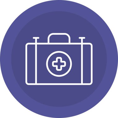 İlk yardım çantası, ilk yardım çantası, tıbbi, vektör illüstrasyonu