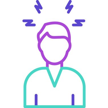 Baş ağrısı. Web simgesi basit illüstrasyon