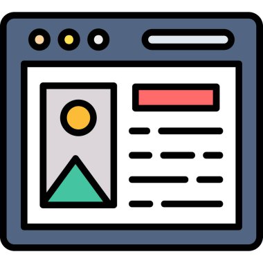 çevrimiçi pazarlama reklam simgesi renk ana hatları vektörü