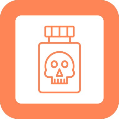 Zehirli kafatası simgesinin vektör çizimi