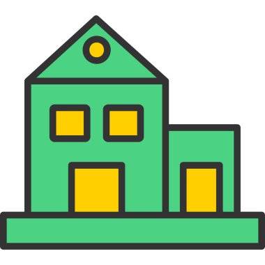 bina simgesi, modern tasarım illüstrasyonu,