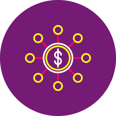 Dolar işareti vektör daire simgesi tasarımı