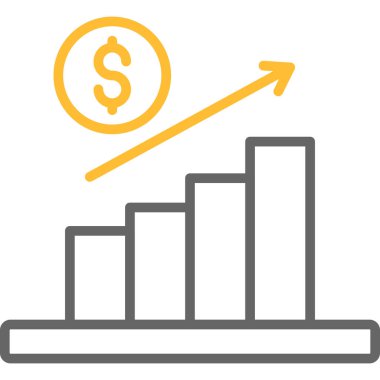 iş grafiği düz simgesi, vektör illüstrasyonu
