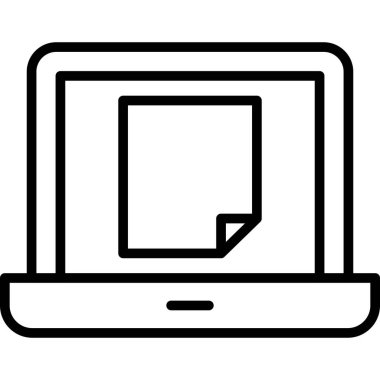 dizüstü bilgisayar simgesi. Taslak vektör. dizüstü bilgisayar sembolü beyaz arkaplanda izole edildi