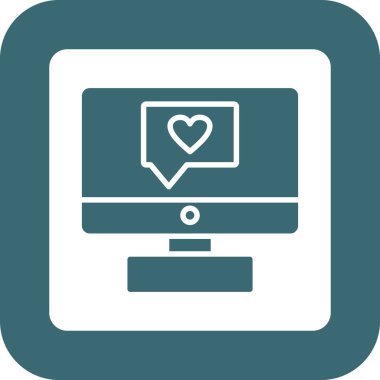 bilgisayar monitörü, web simgesi, basit tasarım illüstrasyonu