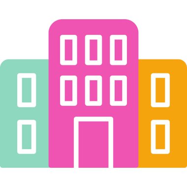 Bina. Web simgesi basit illüstrasyon