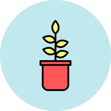 Bitki. Web simgesi basit illüstrasyon