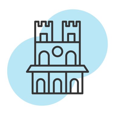 vektör kalesi, bina simgesi illüstrasyonu