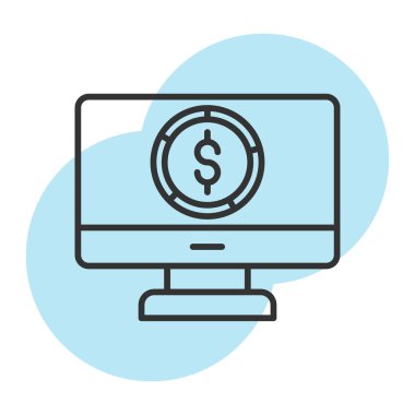 Dolar simgesi olan bilgisayar monitörü