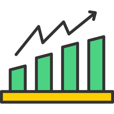 Büyüme düz vektör simgesi