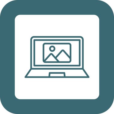 Monitör. Web simgesi vektör illüstrasyonu