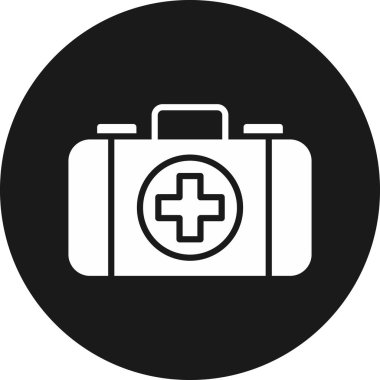 İlk yardım kiti simgesi, vektör illüstrasyonu