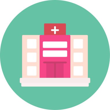 Hastane. Web simgesi basit illüstrasyon