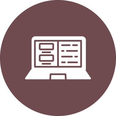 Dizüstü bilgisayar simgesinin vektör çizimi