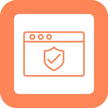 Web simgesi, basit güvenliğin vektör çizimi