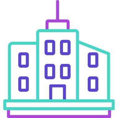 Bina. Web simgesi basit illüstrasyon