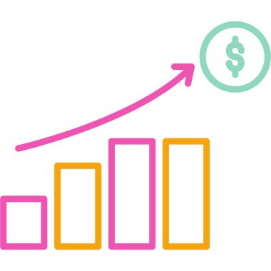 büyüme grafiği çizelgesi resimleme simgesi