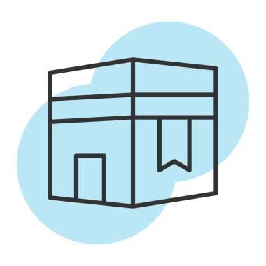 Bina. Web simgesi basit illüstrasyon