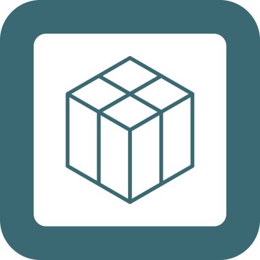 küp simge vektör çizim