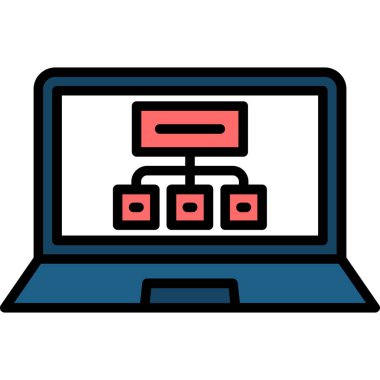 bilgisayar monitörü ikon vektör illüstrasyonu