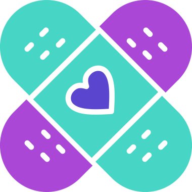 Kalp ikonunun vektör illüstrasyonu, aşk kavramı