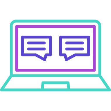 İleti vektör resimli dizüstü bilgisayar