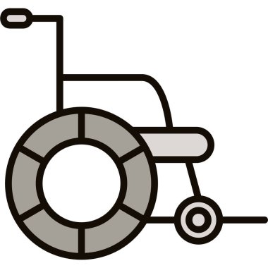 tekerlekli sandalye ikonu vektör illüstrasyonu