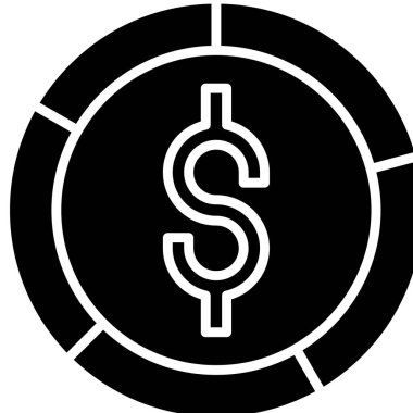 Para dolar para birimi simgesi ana hat biçiminde