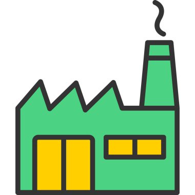 Fabrika simgesi vektör illüstrasyonu