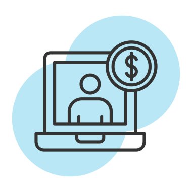 Dolar işareti olan dizüstü bilgisayar