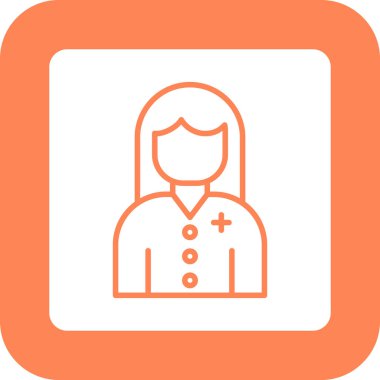 Kadın bir doktor. Web simgesi basit illüstrasyon