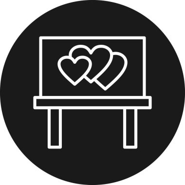 Kalp ikonu vektör illüstrasyonu