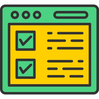 Kontrol listesi simgesi, vektör illüstrasyonu