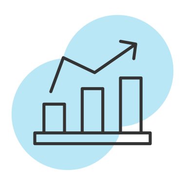 grafik ince çizgi ve simge, grafik ve grafik, büyüme grafiği işareti, doğrusal vektör grafikleri, beyaz arkaplan üzerinde doğrusal bir desen, eps 1