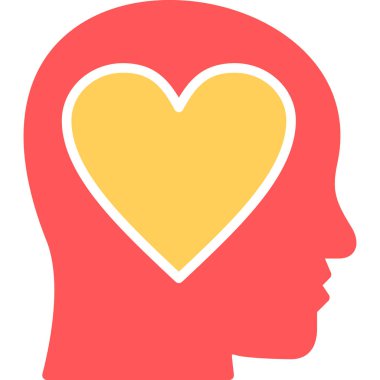 Kalbi olan bir kalp, kafası olan bir simge, kalbi olan.