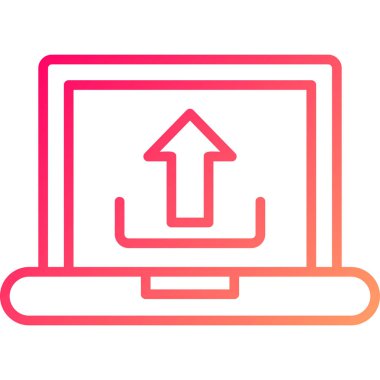 Bir dizüstü bilgisayar simgesinin vektör illüstrasyonu