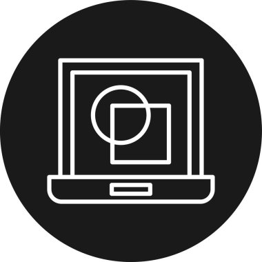 Vektör dizüstü bilgisayar simgesi, illüstrasyon