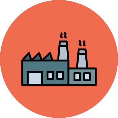 Fabrika simgesi, vektör illüstrasyonu