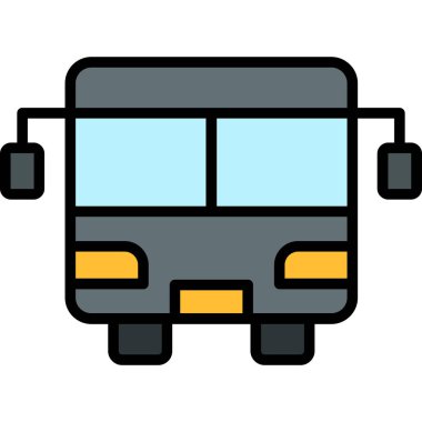 bus simgesi, vektör bağlantılı vektör illüstrasyonu