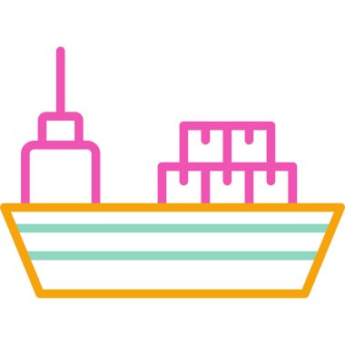 Gemi. Web simgesi basit illüstrasyon