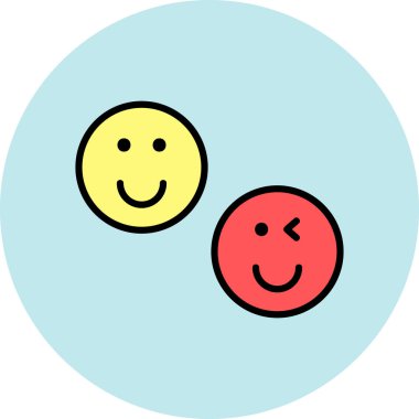 Beyaz arkaplanda mutlu emoji vektör çizimi.