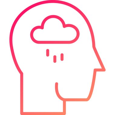 Beyin. Web simgesi basit illüstrasyon