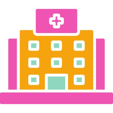 sağlık kliniği ikonu düz stil