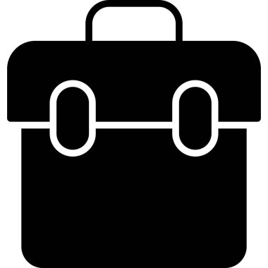 Bavul Basit Vektör Simgesi İllüstrasyonu