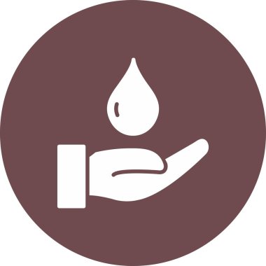 Vektör simgesini bırak. biçim düz sembol, yuvarlak grafik, kahverengi arkaplan, beyaz arkaplan.