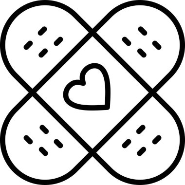 Kalp ikonu vektör illüstrasyonu