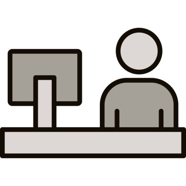 Modern ofis masasının vektör çizimi