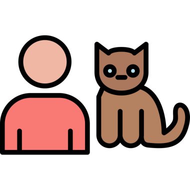 kedi evcil hayvan rengi ana hatları vektörü