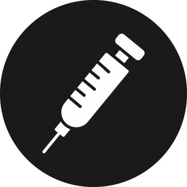 Şırınga yuvarlak vektör simgesi