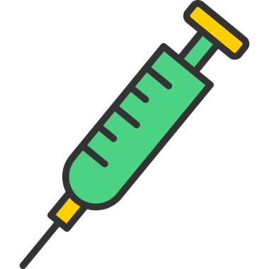 Şırınga ikonu. Web için şırınga vektör simgelerinin özet çizimi